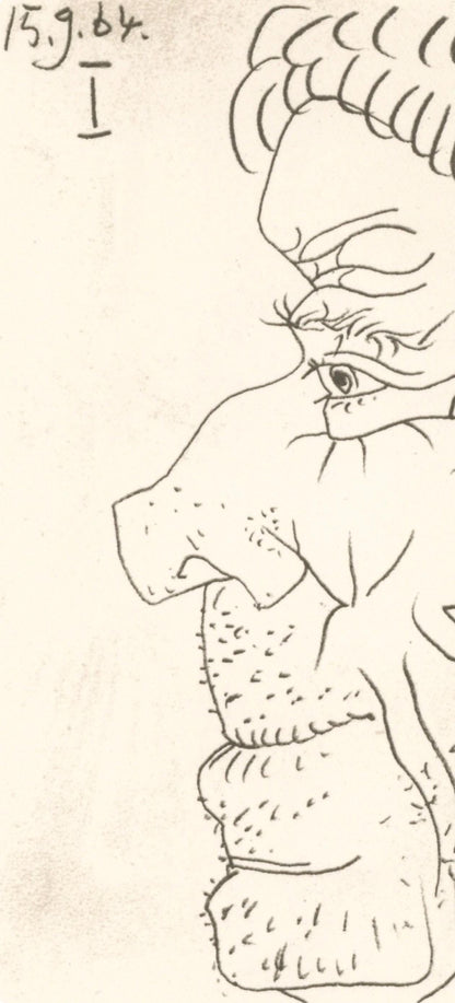 Pablo Picasso, 15.9.64. I (Cramer 148), Le Got Du Bonheur, Mixed Media Lithograph