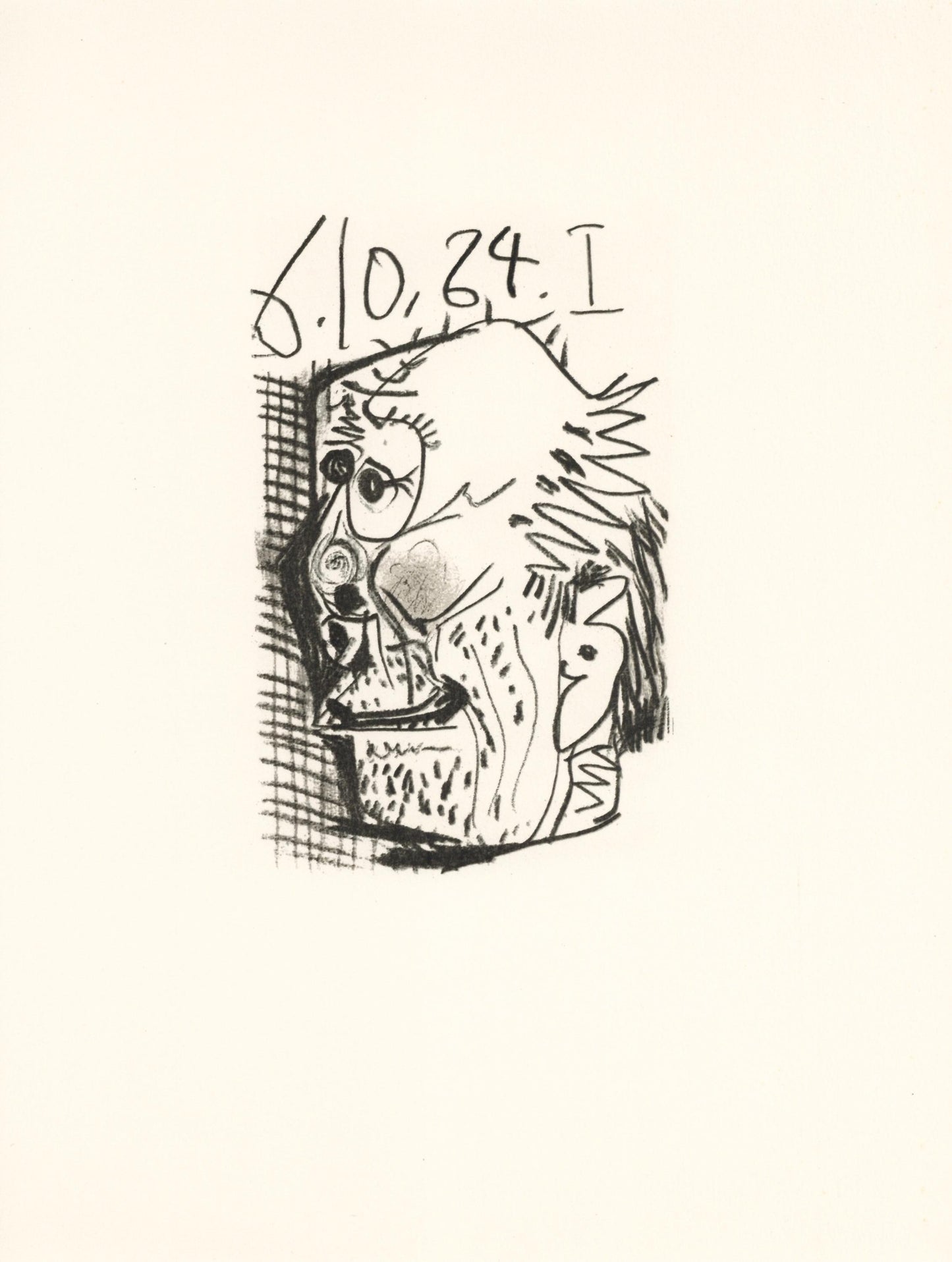 Pablo Picasso, 6.10.64. I (Cramer 148), Le Got Du Bonheur, Mixed Media Lithograph