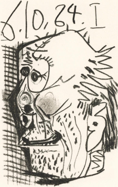 Pablo Picasso, 6.10.64. I (Cramer 148), Le Got Du Bonheur, Mixed Media Lithograph