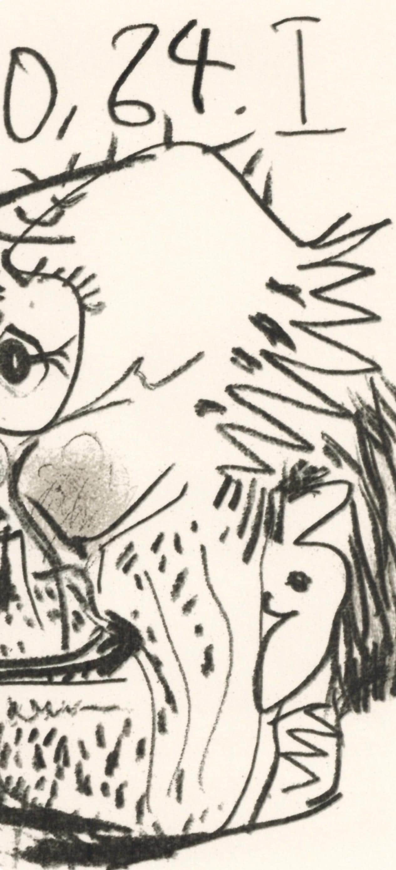 Pablo Picasso, 6.10.64. I (Cramer 148), Le Got Du Bonheur, Mixed Media Lithograph