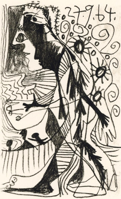 Pablo Picasso, 27.9.24. (Cramer 148), Le Got Du Bonheur, Mixed Media Lithograph