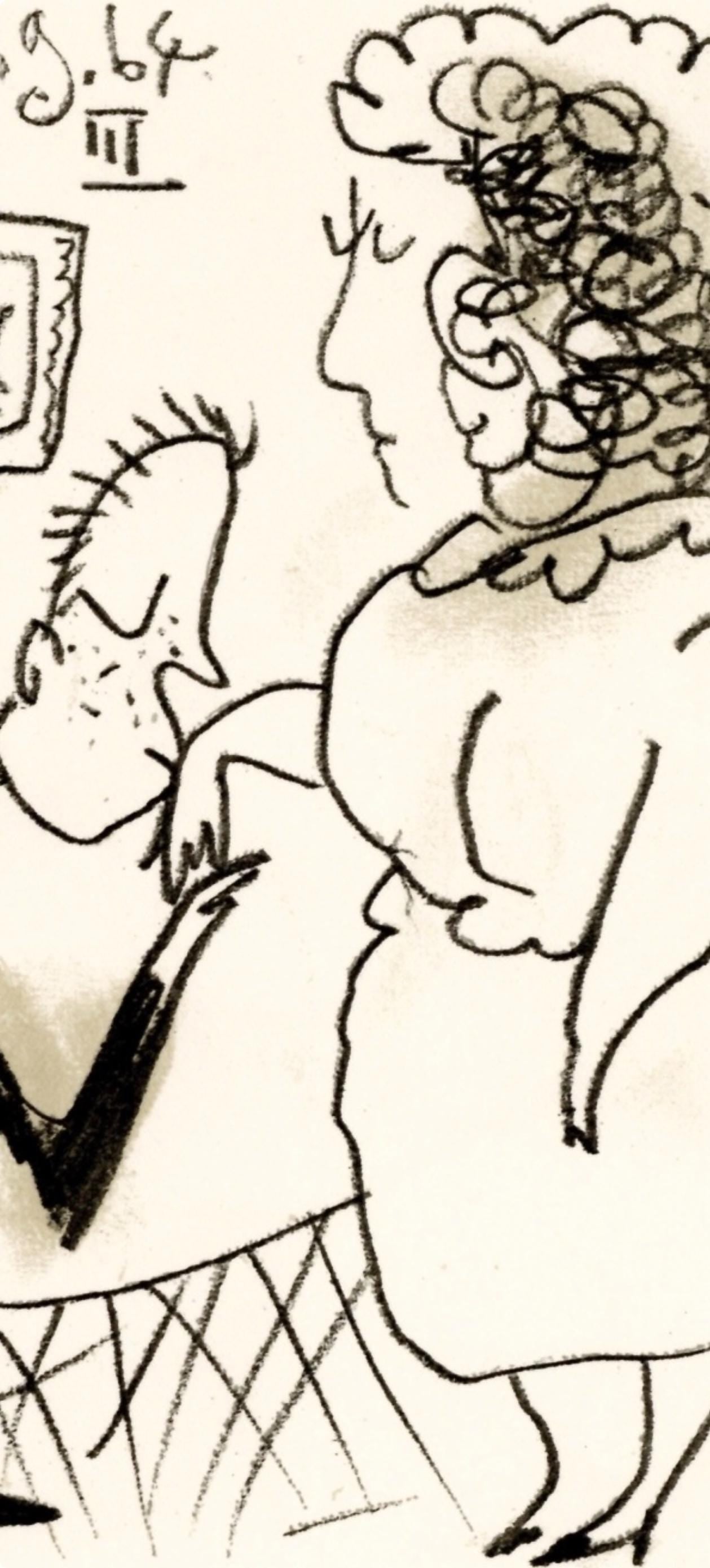 Pablo Picasso, 29.9.64. Iii (Cramer 148), Le Got Du Bonheur, Mixed Media Lithograph