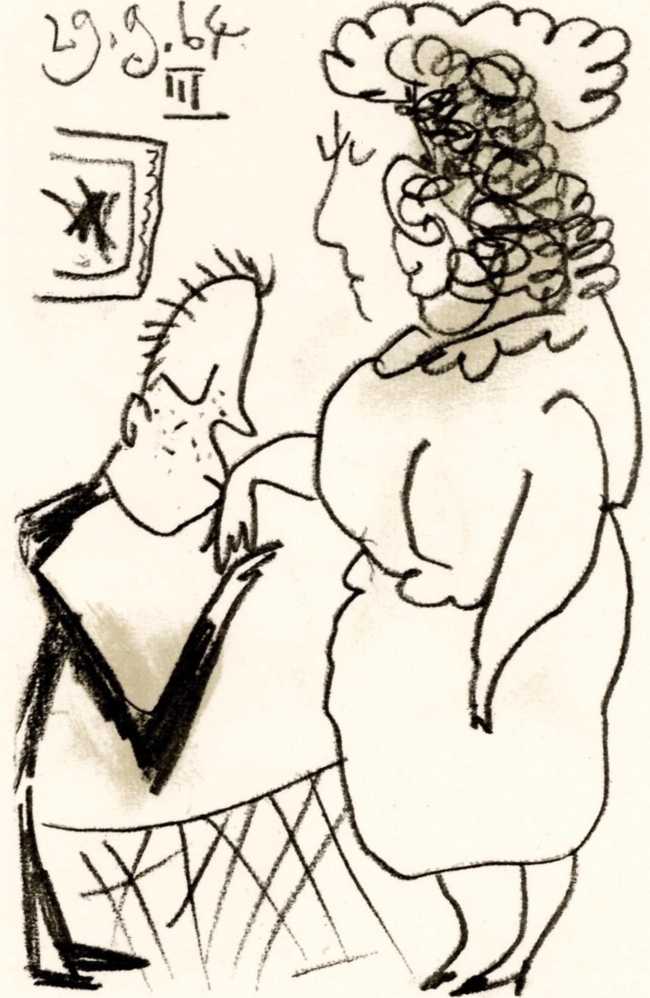 Pablo Picasso, 29.9.64. Iii (Cramer 148), Le Got Du Bonheur, Mixed Media Lithograph