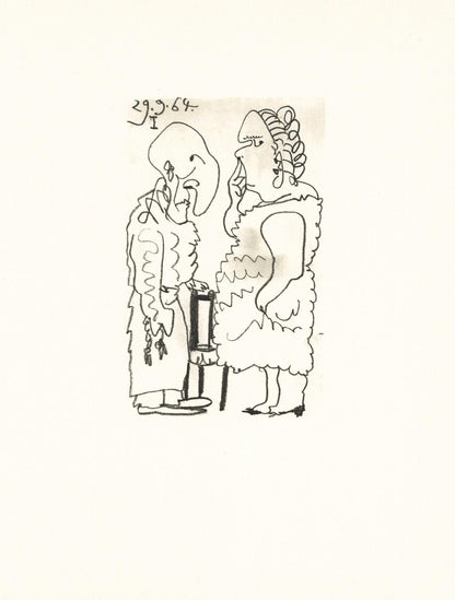 Pablo Picasso, 29.9.64. I (Cramer 148), Le Got Du Bonheur, Mixed Media Lithograph