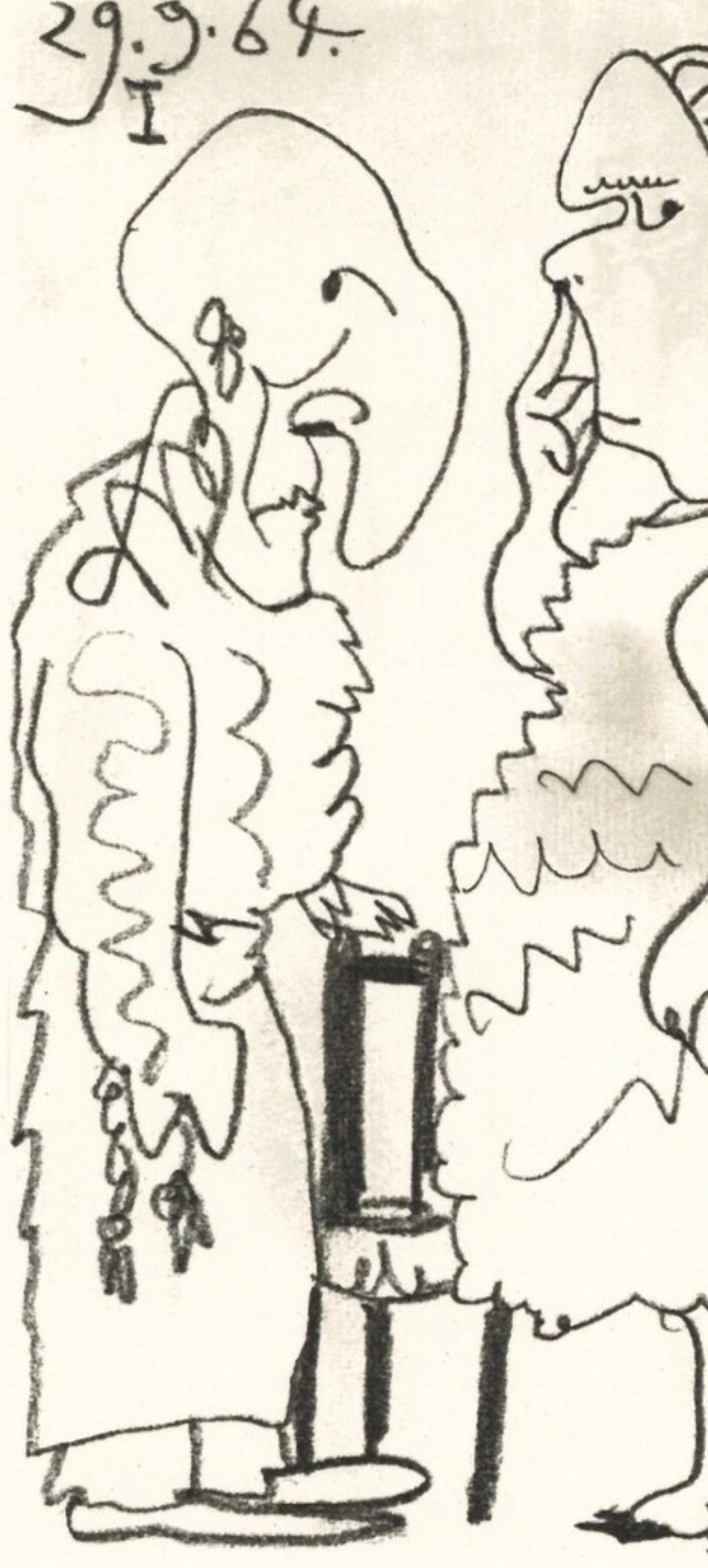 Pablo Picasso, 29.9.64. I (Cramer 148), Le Got Du Bonheur, Mixed Media Lithograph