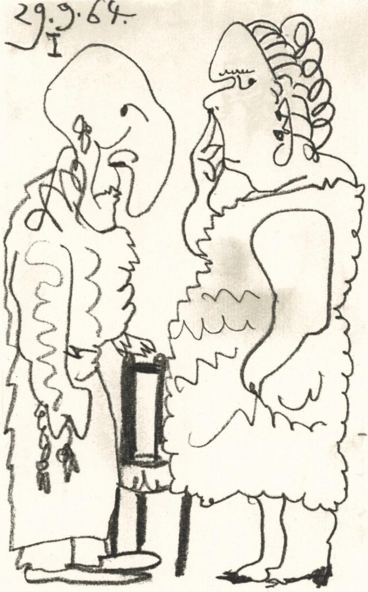 Pablo Picasso, 29.9.64. I (Cramer 148), Le Got Du Bonheur, Mixed Media Lithograph