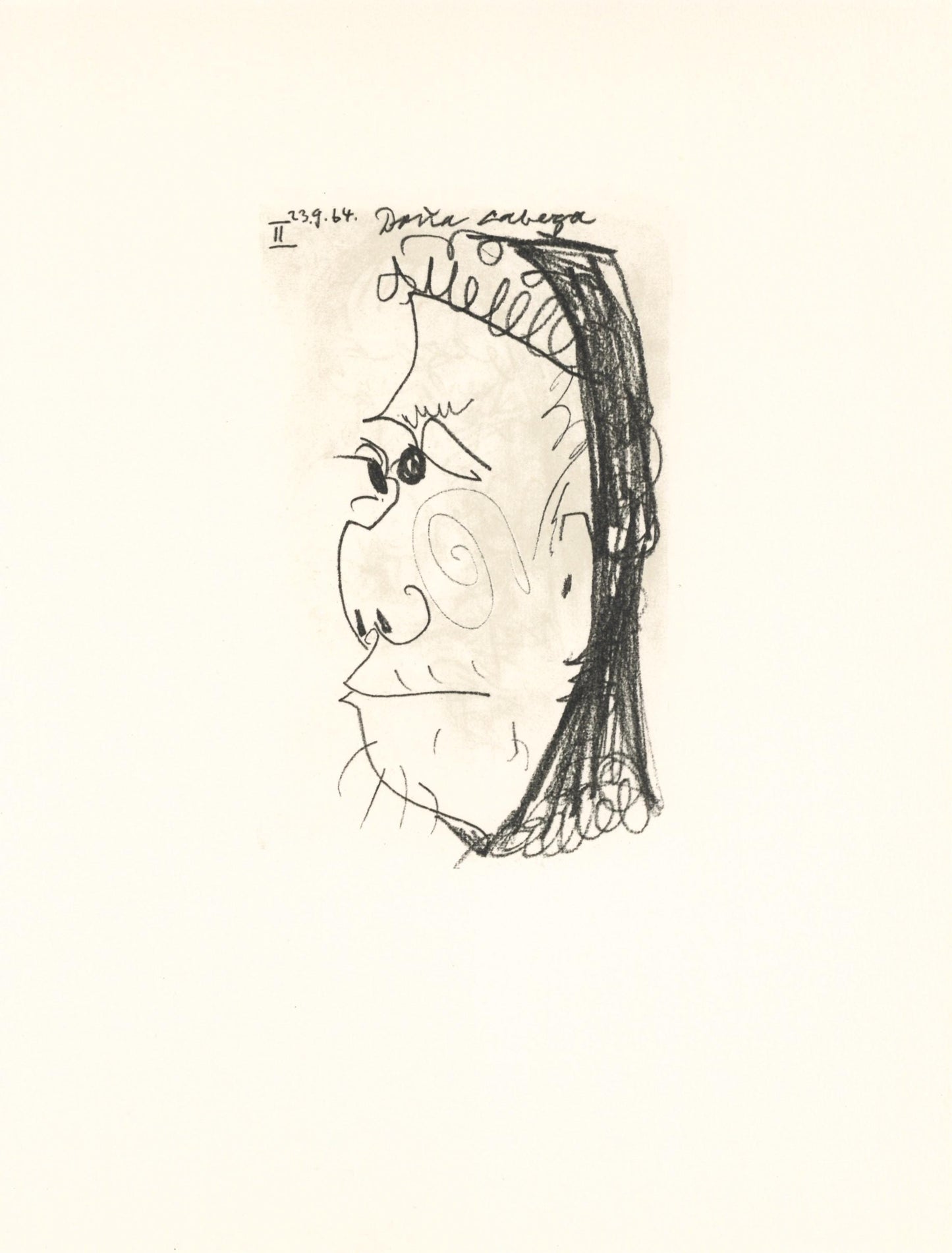 Pablo Picasso, 23.9.64. Ii (Cramer 148), Le Got Du Bonheur, Mixed Media Lithograph