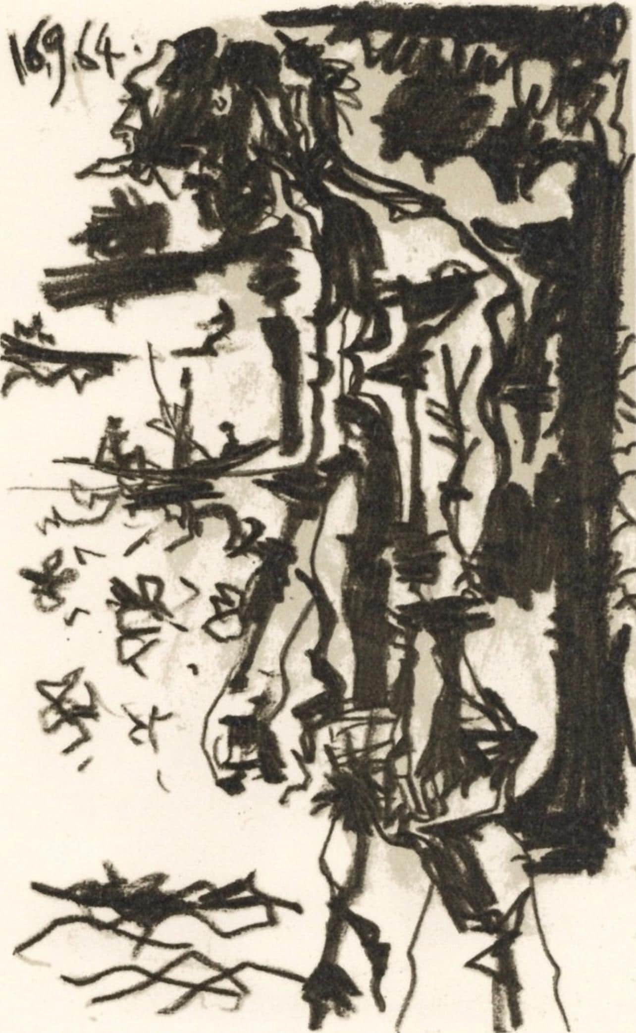 Pablo Picasso, 16.9.64. (Cramer 148), Le Got Du Bonheur, Mixed Media Lithograph