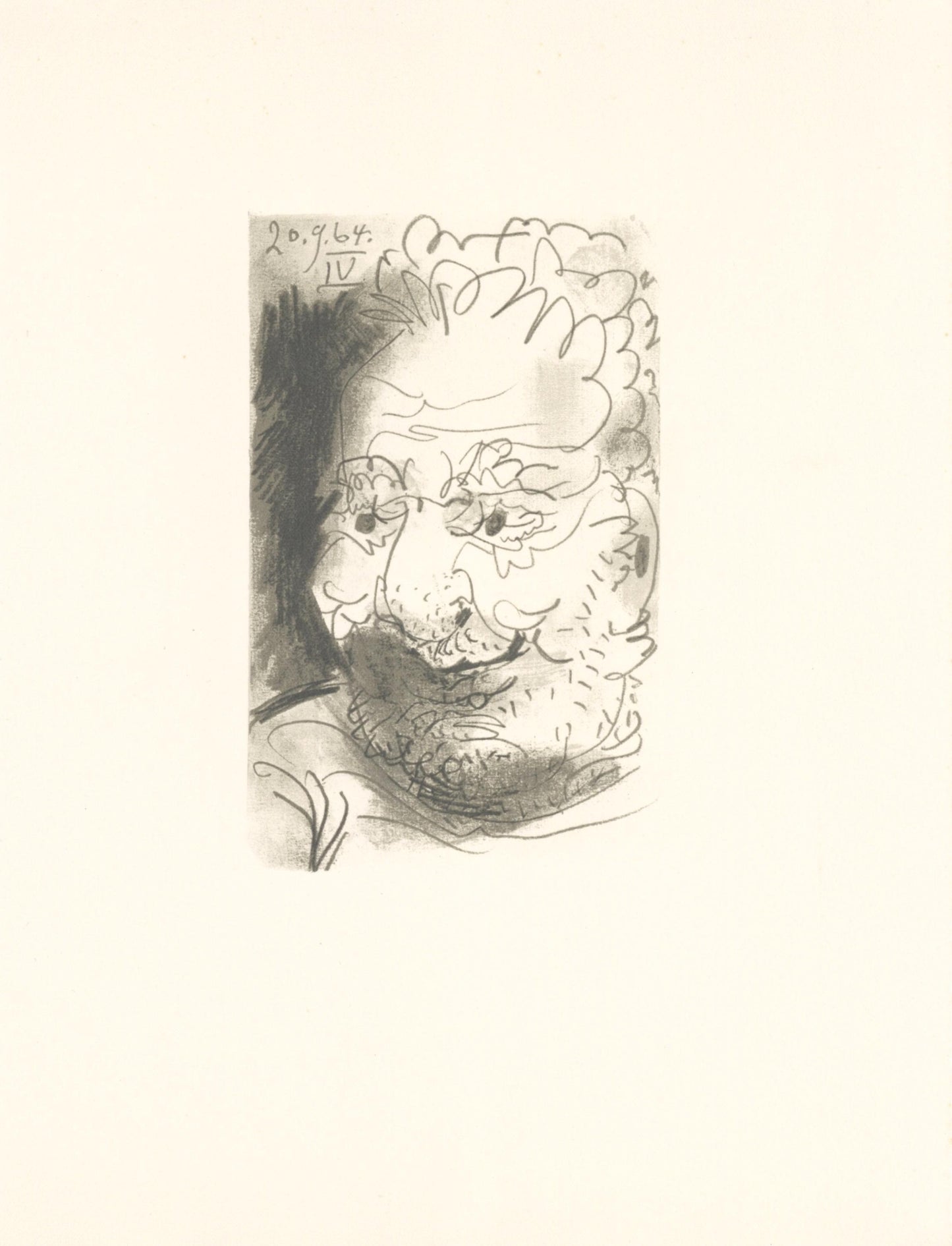 Pablo Picasso, 20.9.64. Iv (Cramer 148), Le Got Du Bonheur, Mixed Media Lithograph