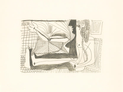 Pablo Picasso, 25.4.64. (Cramer 148), Le Got Du Bonheur, Mixed Media Lithograph