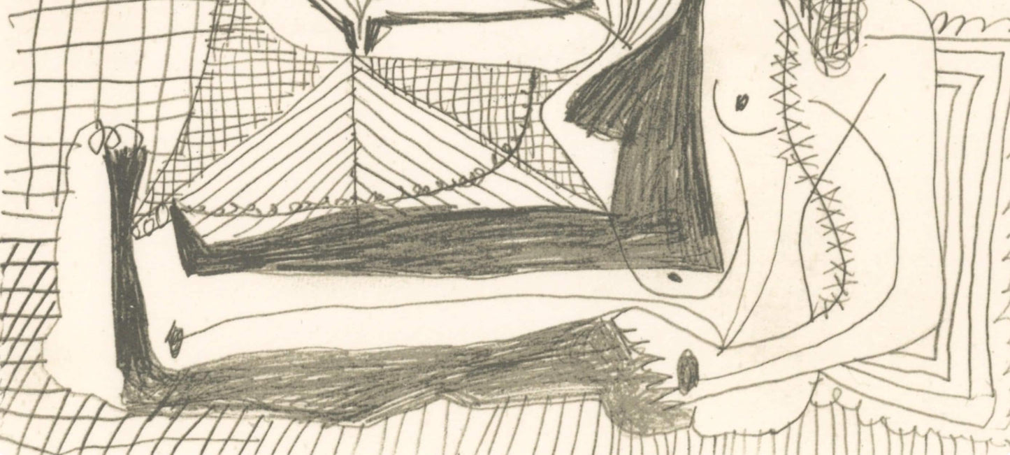 Pablo Picasso, 25.4.64. (Cramer 148), Le Got Du Bonheur, Mixed Media Lithograph