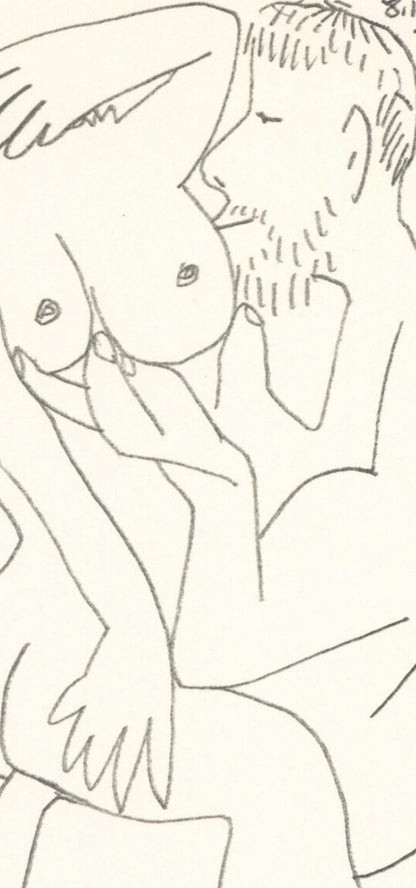 Pablo Picasso, Picasso, 8.10.74 Xvi (Cramer 148), Le Got Du Bonheur, Mixed Media Lithograph