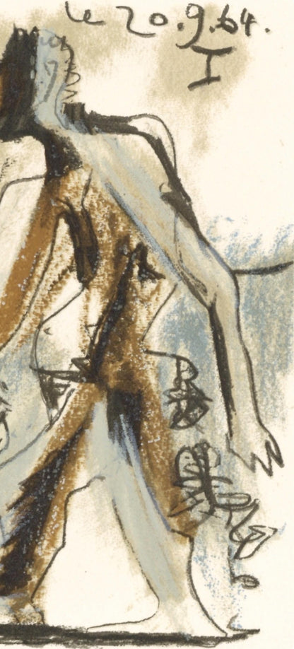 Pablo Picasso, 20.9.64. I (Cramer 148), Le Got Du Bonheur, Mixed Media Lithograph