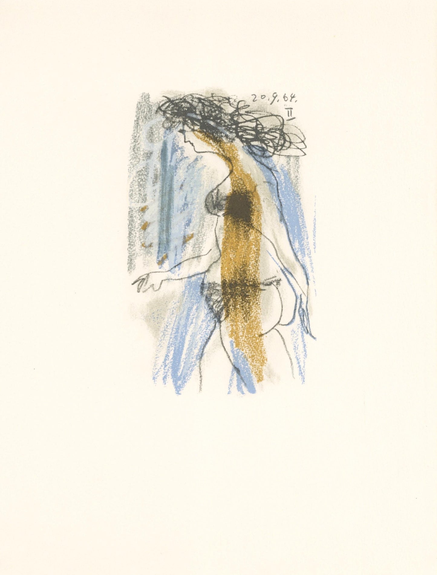 Pablo Picasso, 20.9.64. Ii (Cramer 148), Le Got Du Bonheur, Mixed Media Lithograph