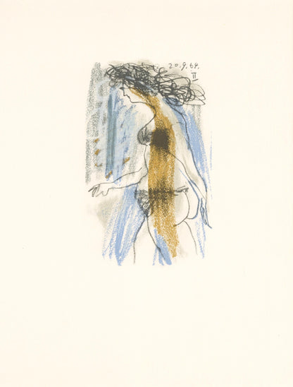Pablo Picasso, 20.9.64. Ii (Cramer 148), Le Got Du Bonheur, Mixed Media Lithograph