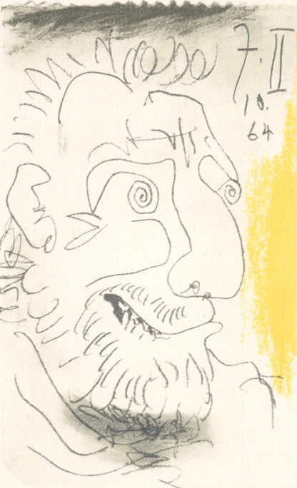 Pablo Picasso, 7.10.64. Ii (Cramer 148), Le Got Du Bonheur, Mixed Media Lithograph