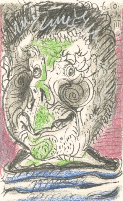 Pablo Picasso, 6.10.64. Iii (Cramer 148), Le Got Du Bonheur, Mixed Media Lithograph