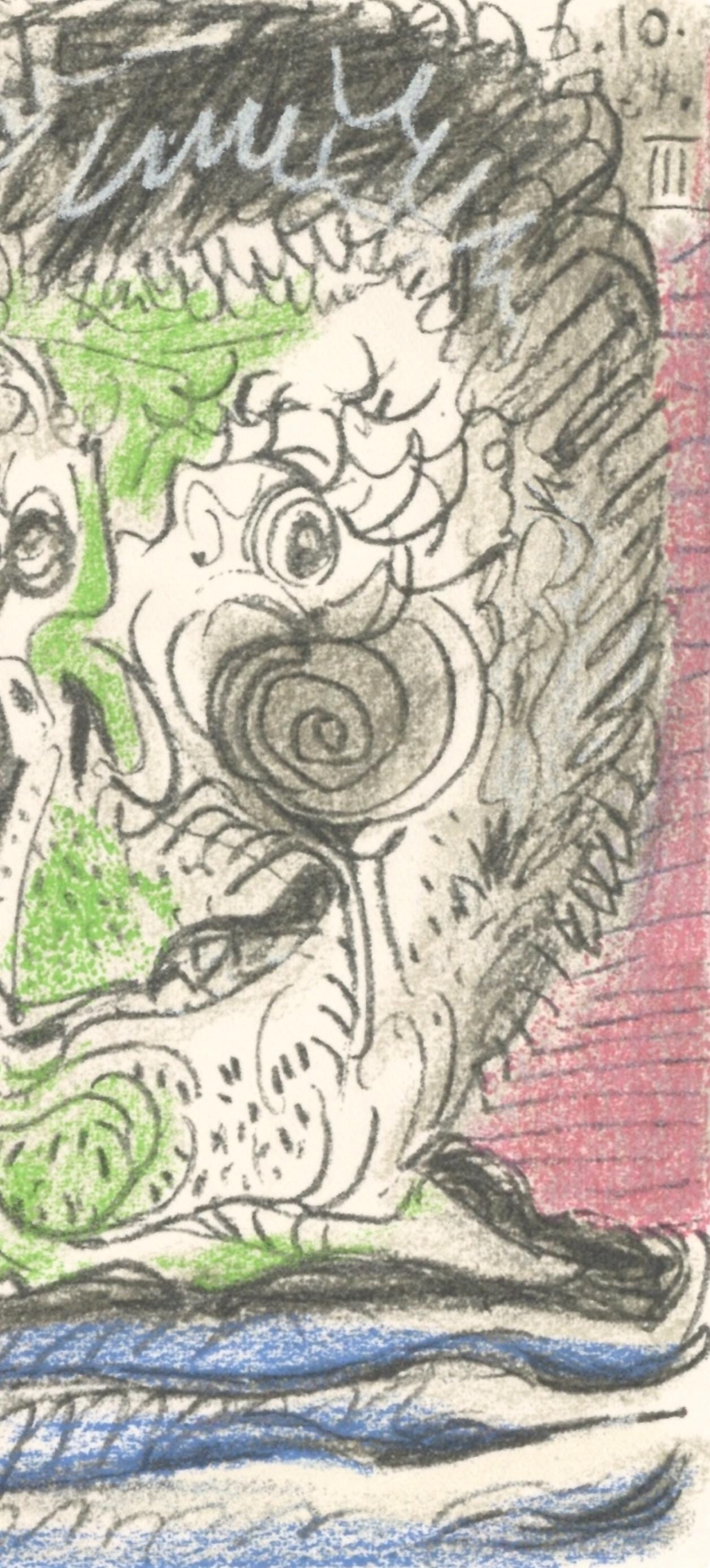 Pablo Picasso, 6.10.64. Iii (Cramer 148), Le Got Du Bonheur, Mixed Media Lithograph