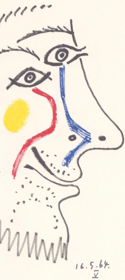 Pablo Picasso, Picasso, 16.5.64. V (Cramer 148), Le Got Du Bonheur, Mixed Media Lithograph