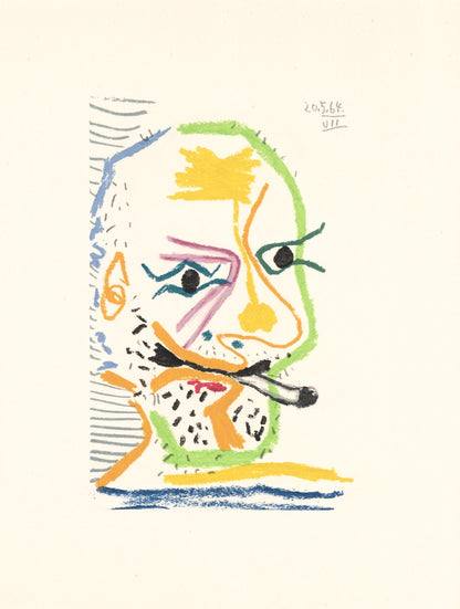 Pablo Picasso, 20.5.64. Vii (Cramer 148), Le Got Du Bonheur, Mixed Media Lithograph