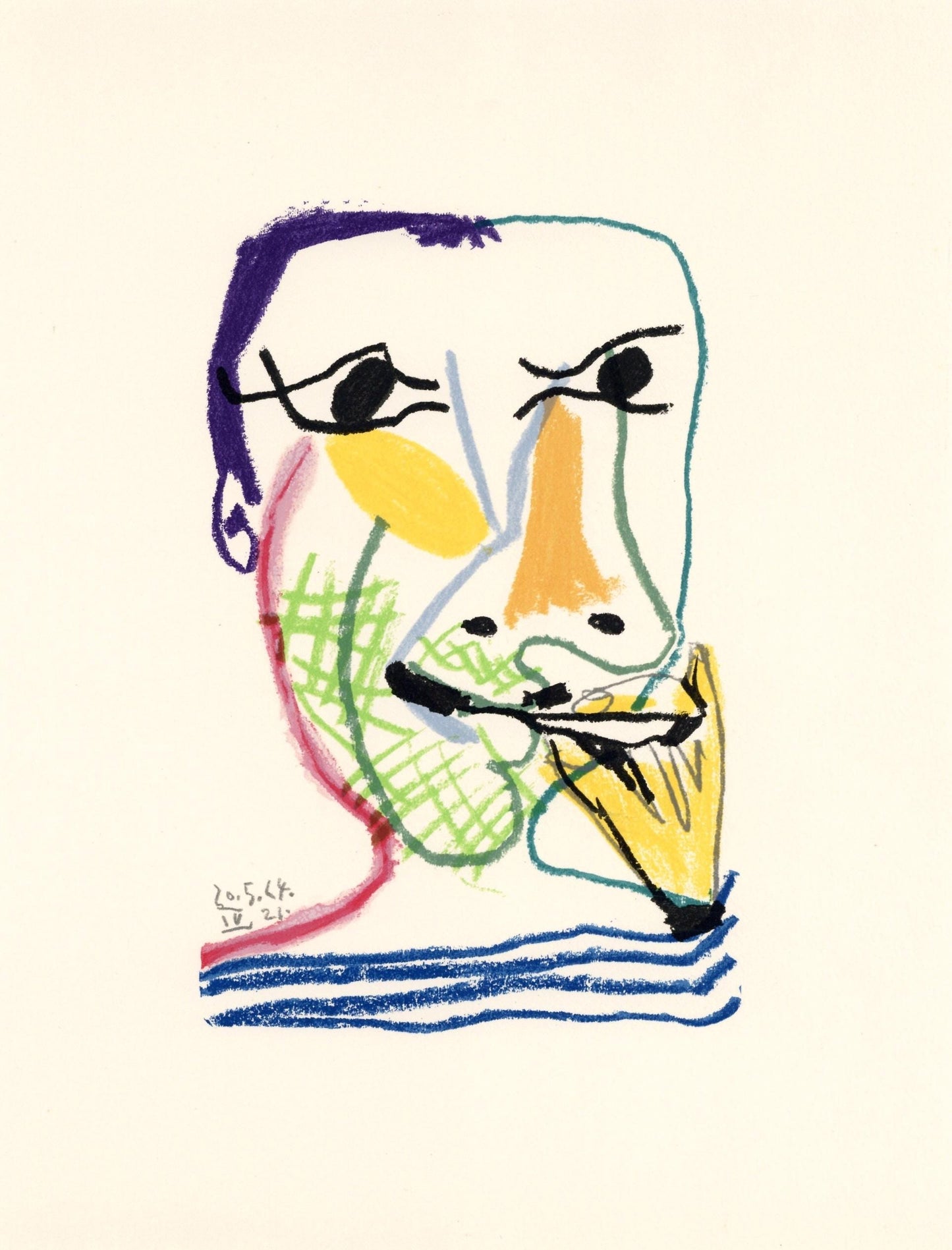 Pablo Picasso, 20.5.65.21. Iv (Cramer 148), Le Got Du Bonheur, Mixed Media Lithograph