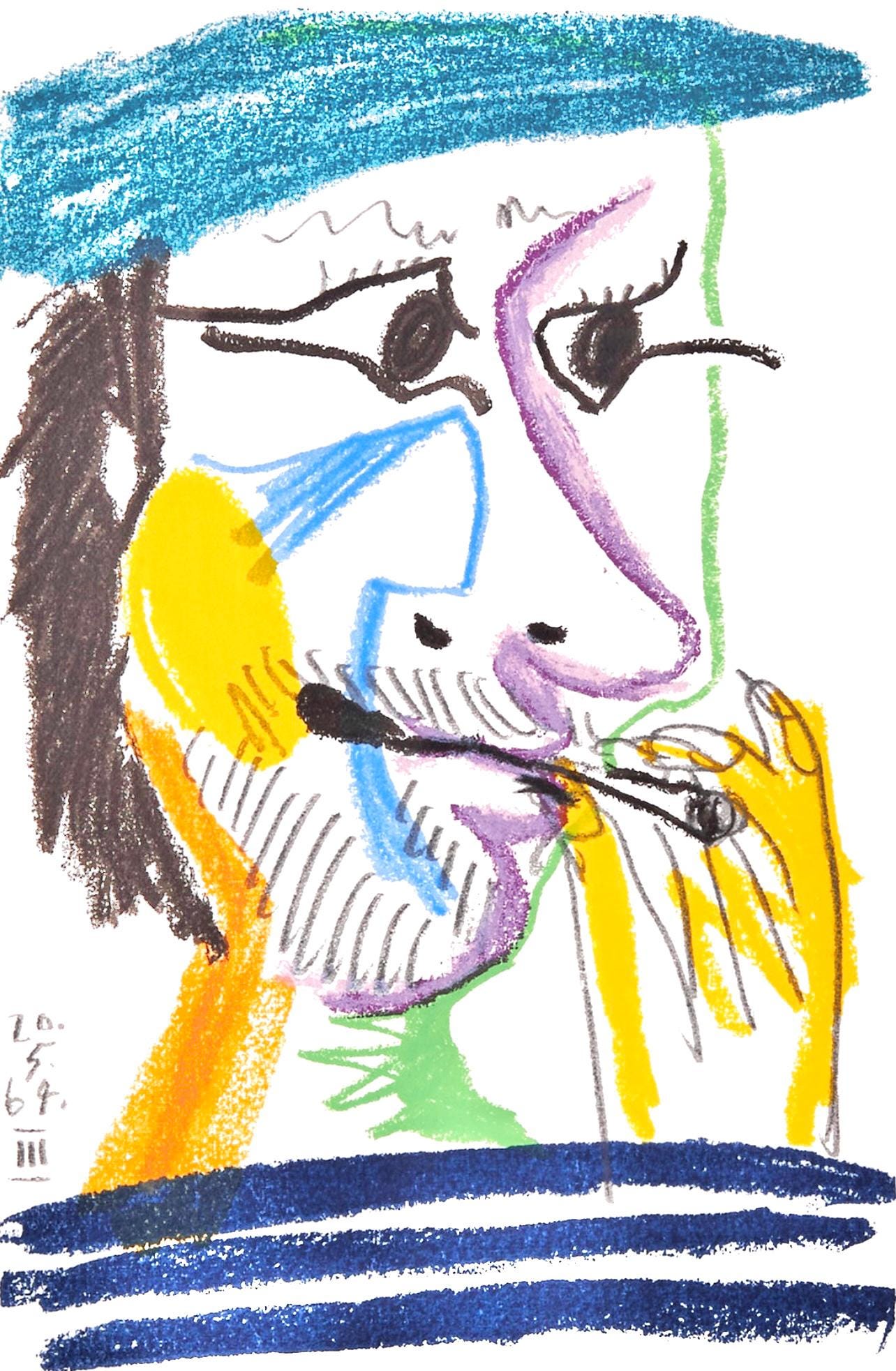 Pablo Picasso, 20.5.64. Ii (Cramer 148), Le Got Du Bonheur, Mixed Media Lithograph