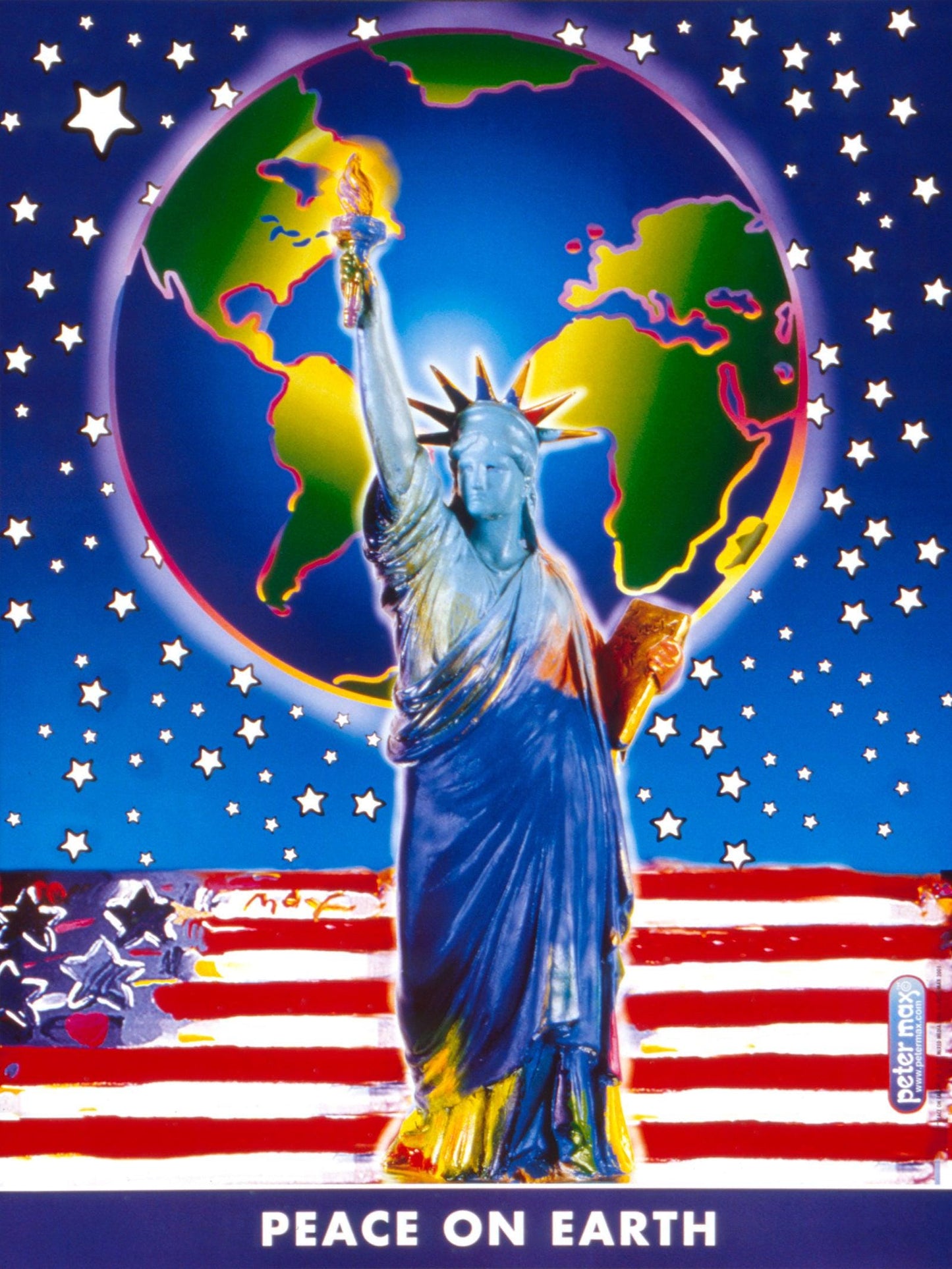 Peter Max, 9-11, Peace On Earth, 2001, Hand Signed, Official Edition Offset Lithograph