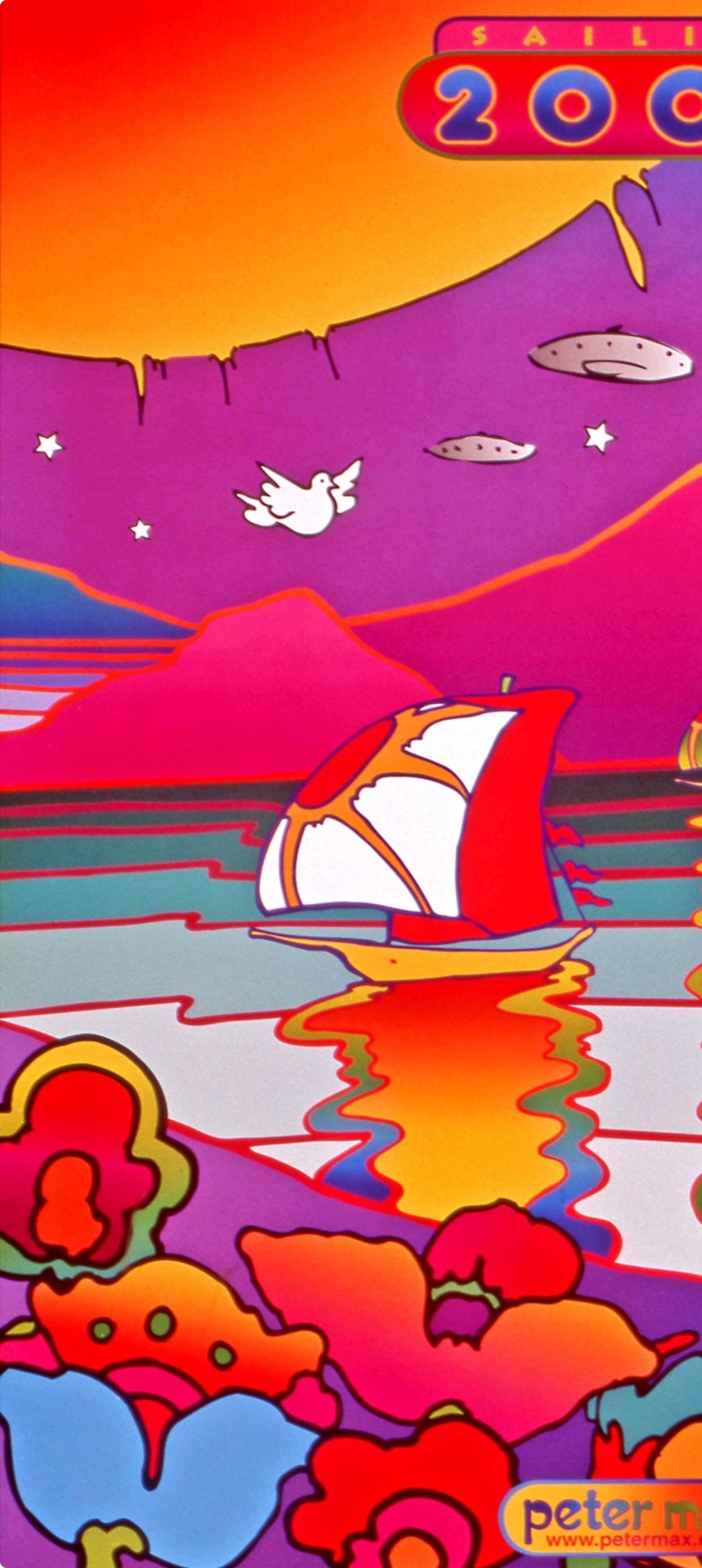 Peter Max, Sailing, 2000, 1999, Hand Signed, Official Edition Offset Lithograph