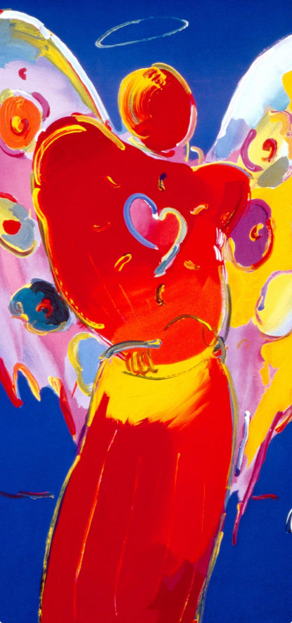 Peter Max, Angel With Heart Iii, 2000, Hand Signed, Official Edition Offset Lithograph