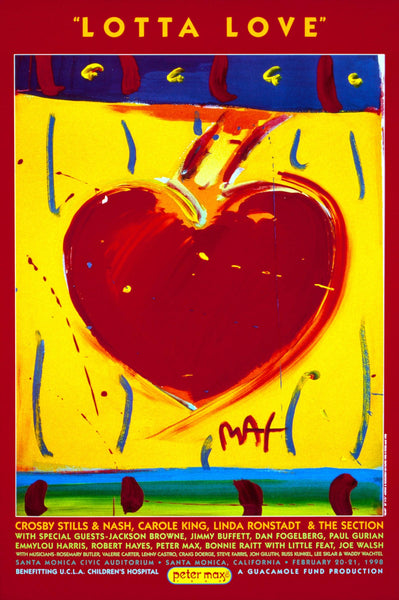 Official Edition Offset Lithograph - Peter Max - Lotta Love - 1998 - Hand Signed