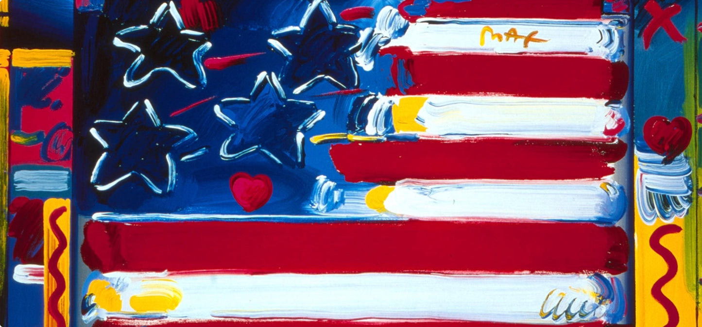 Peter Max, America, 2000, 1999, Hand Signed, Official Edition Offset Lithograph