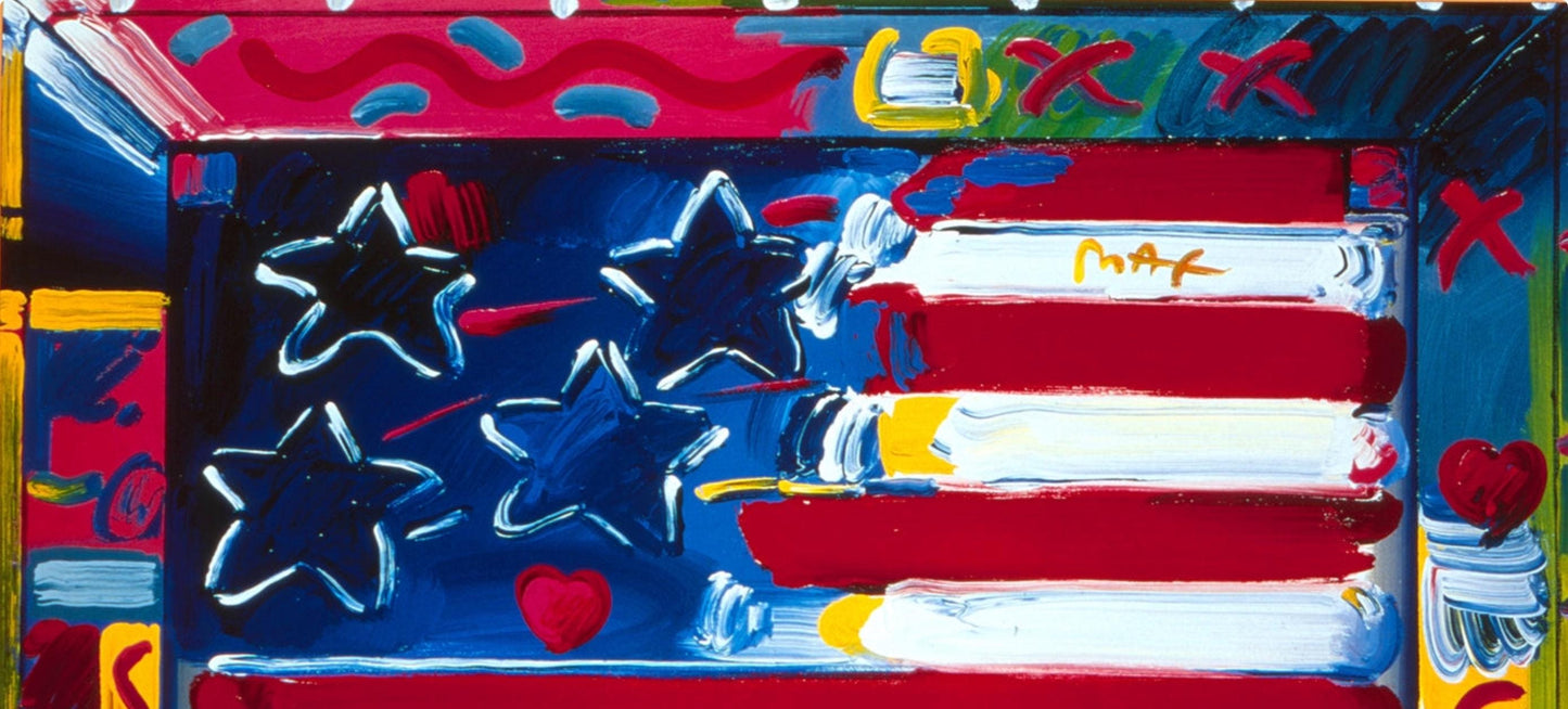 Peter Max, America, 2000, 1999, Hand Signed, Official Edition Offset Lithograph
