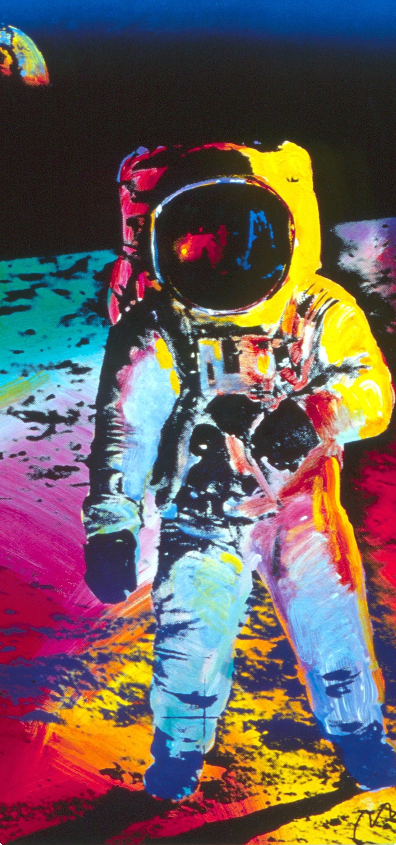 Official Edition Offset Lithograph - Peter Max - Apollo 11-Walking On The Moon - 1999 - Hand Signed