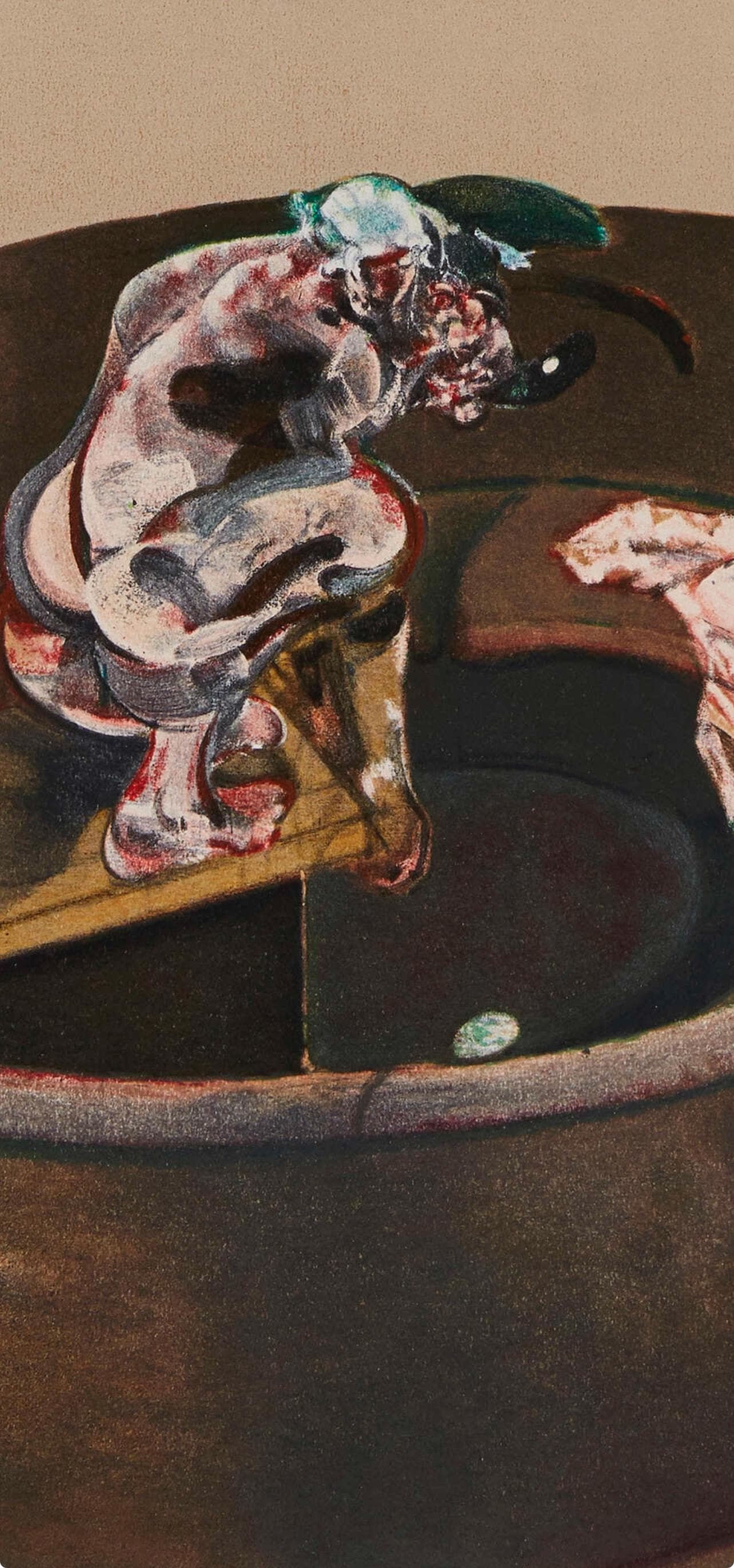 Francis Bacon, Portrait Of George Dyer Staring At Blind-Cord/Crouching, Derrire Le Miroir,