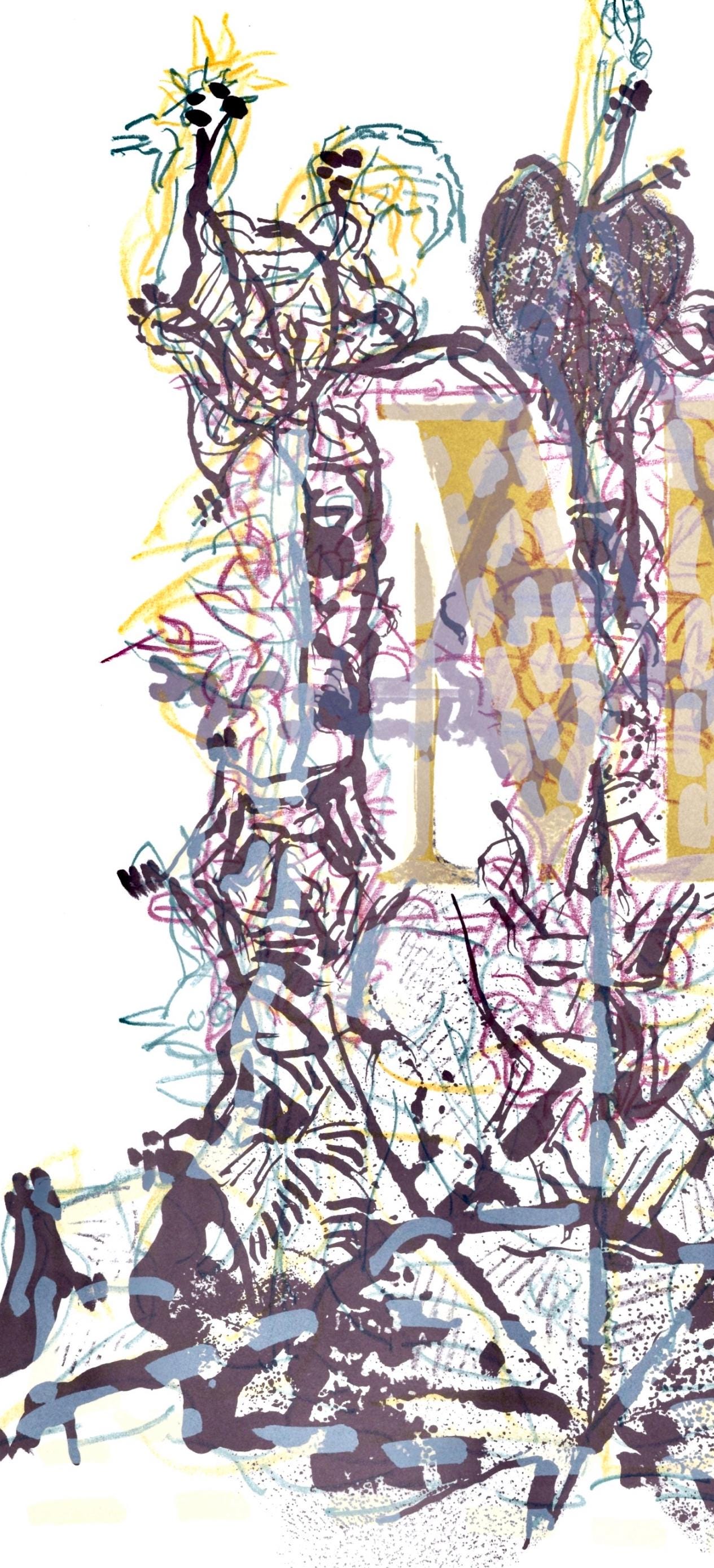 Jean-Paul Riopelle, Composition, Hommage Aim Et Marguerite Maeght, Derrire Le Miroir, Lithograph