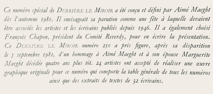 Joan Gardy-Artigas, Composition, Hommage Aim Et Marguerite Maeght, Derrire Le Miroir, Lithograph