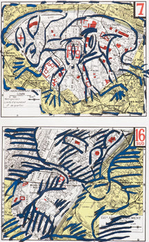 Pierre Alechinsky, Quatre Arrondissements (C/C 417), Hommage Aim Et Marguerite Maeght, Derrire Le