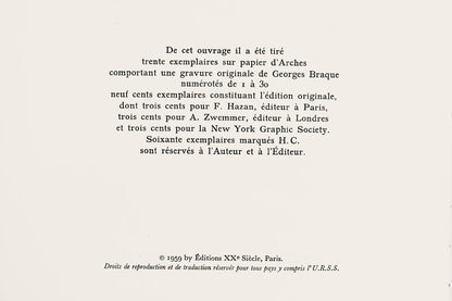 Georges Braque, Forme, Georges Braque, Le Solitaire, Xxe Sicle, Lithograph