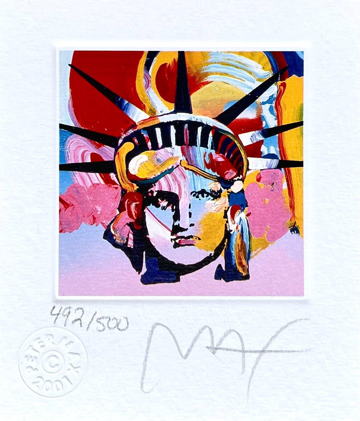 Peter Max, Liberty Head Vi, Hand Signed, Official Lithograph