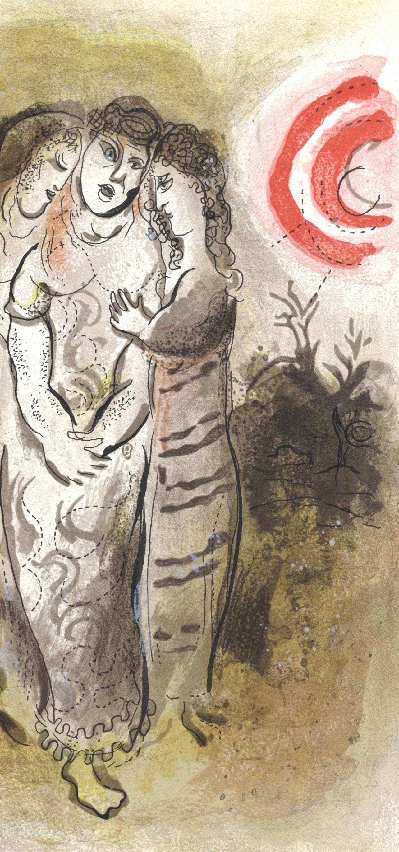 Marc Chagall, Nomie Et Ses Belles-Filles (Mourlot 117-46; Cramer 25), Dessins Pour La Bible, Verve,