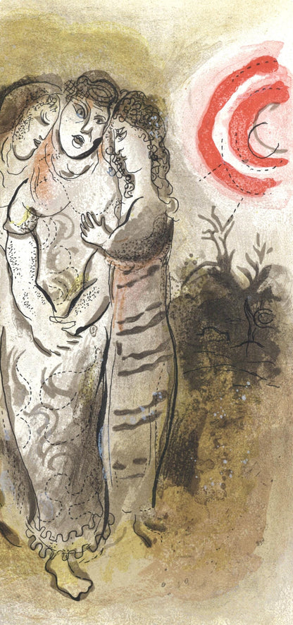 Marc Chagall, Nomie Et Ses Belles-Filles (Mourlot 117-46; Cramer 25), Dessins Pour La Bible, Verve,