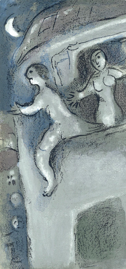 Marc Chagall, David Sauv Par Michal (Mourlot 117-46; Cramer 25), Dessins Pour La Bible, Verve,