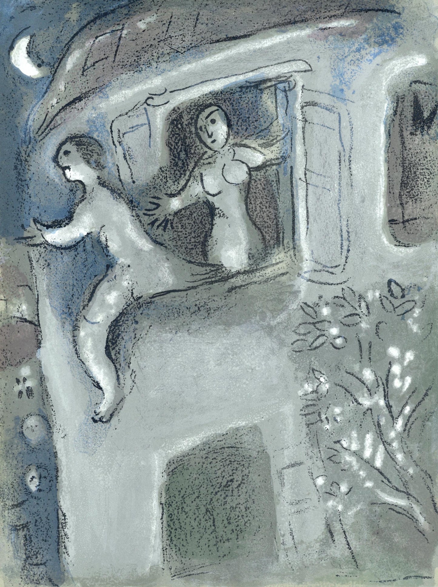 Marc Chagall, David Sauv Par Michal (Mourlot 117-46; Cramer 25), Dessins Pour La Bible, Verve,