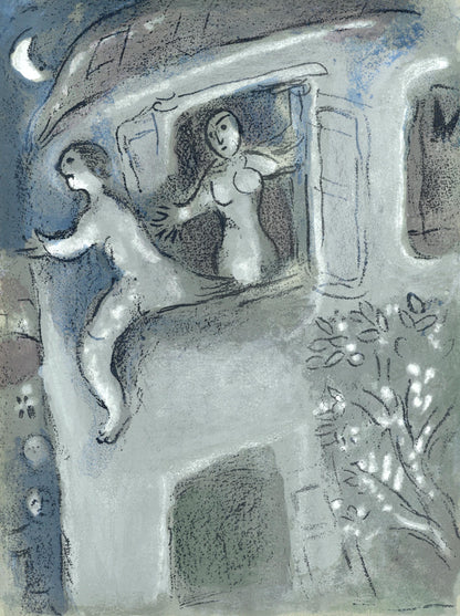 Marc Chagall, David Sauv Par Michal (Mourlot 117-46; Cramer 25), Dessins Pour La Bible, Verve,