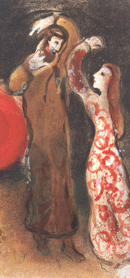 Marc Chagall, Rencontre De Ruth Et De Booz (Mourlot 117-46; Cramer 25), Dessins Pour La Bible,