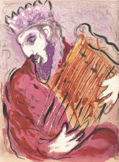 Marc Chagall, David La Harpe (Mourlot 117-46; Cramer 25), Dessins Pour La Bible, Verve, Revue,