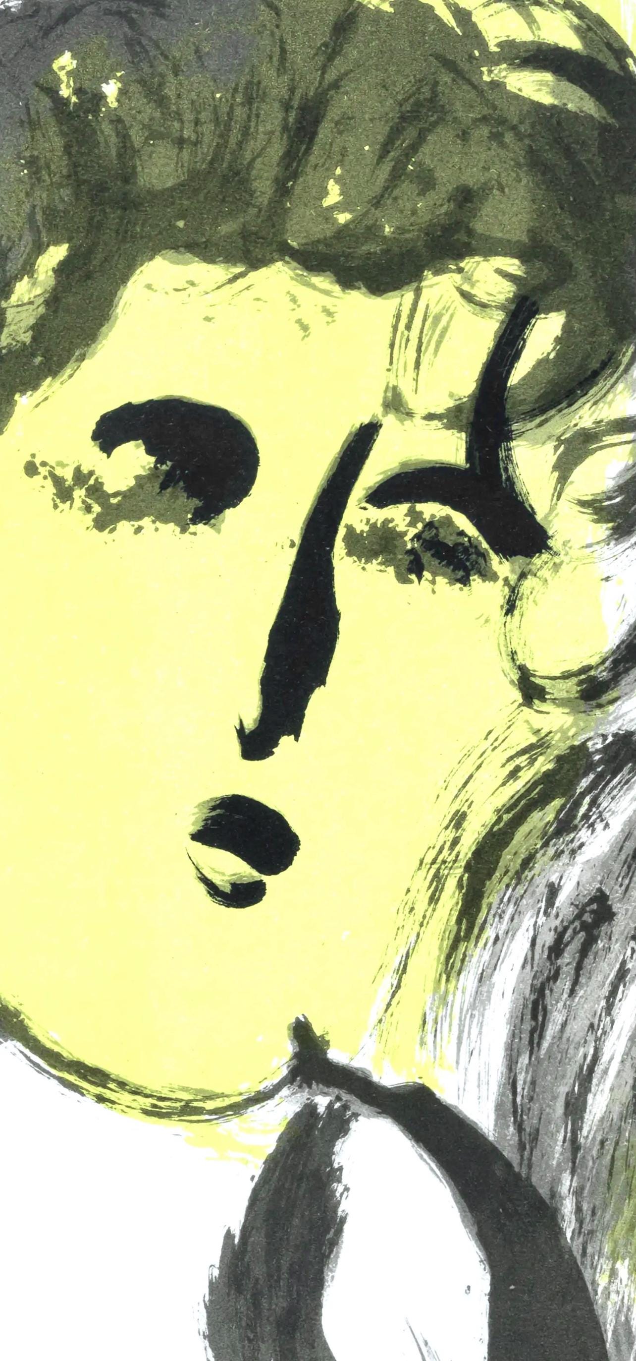 Marc Chagall, L'Ange (Mourlot 117-46; Cramer 25), Dessins Pour La Bible, Verve, Revue, Lithograph