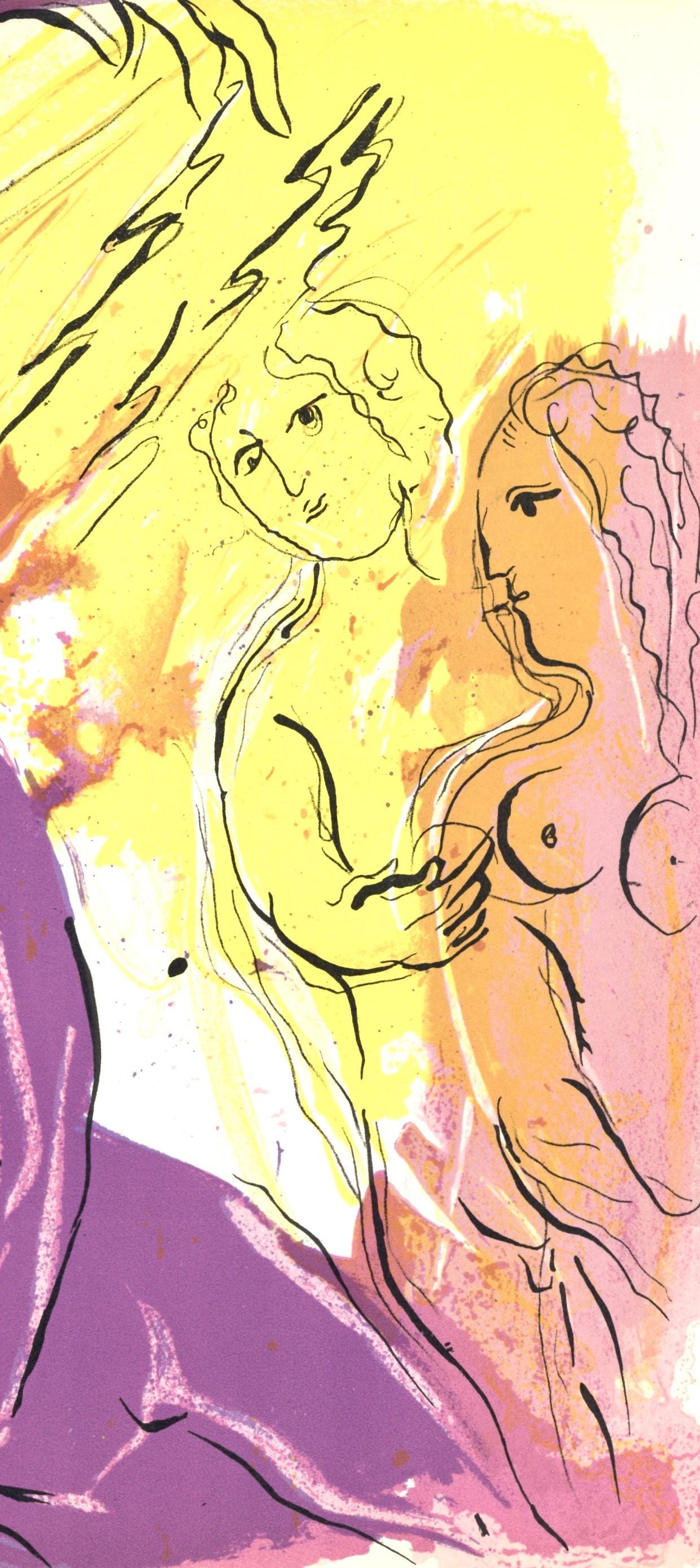 Marc Chagall, Ange Du Paradis (Mourlot 117-46; Cramer 25), Dessins Pour La Bible, Verve, Revue,