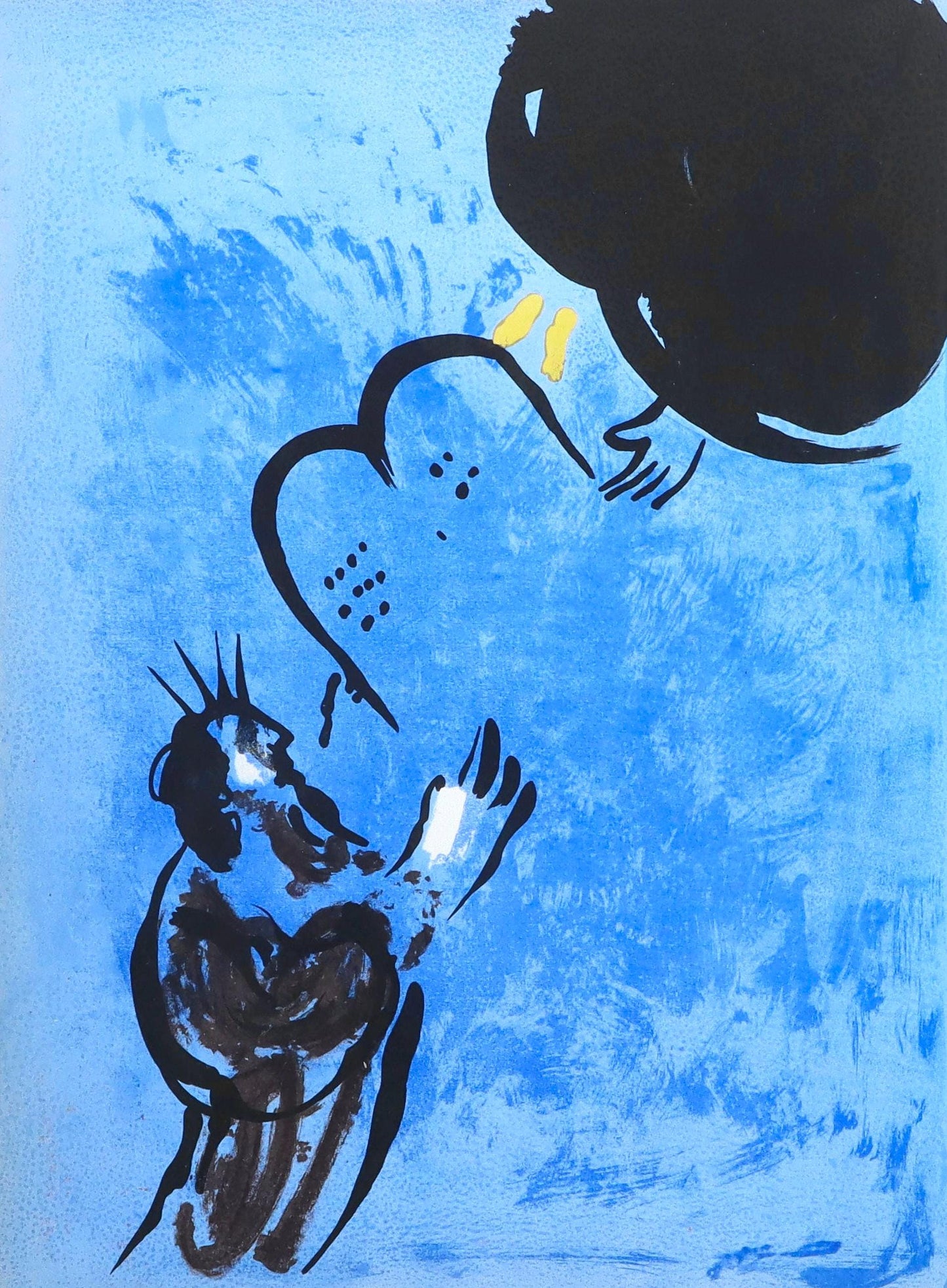 Marc Chagall, Mose Reoit Les Tables De La Loi (Mourlot 117-46; Cramer 25), Dessins Pour La Bible,