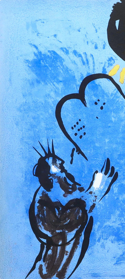 Marc Chagall, Mose Reoit Les Tables De La Loi (Mourlot 117-46; Cramer 25), Dessins Pour La Bible,